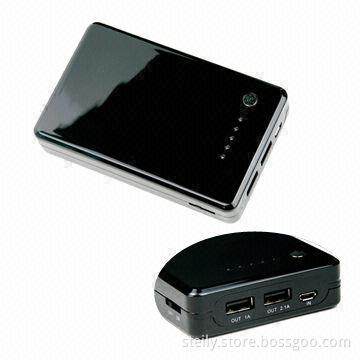 10,000mAh High-capacity 5V 2.1/1A Dual USB Port Power Bank for iPad/iPhone 5